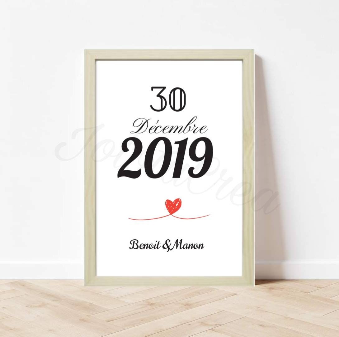 Affiche Cadre Date Personnalisé