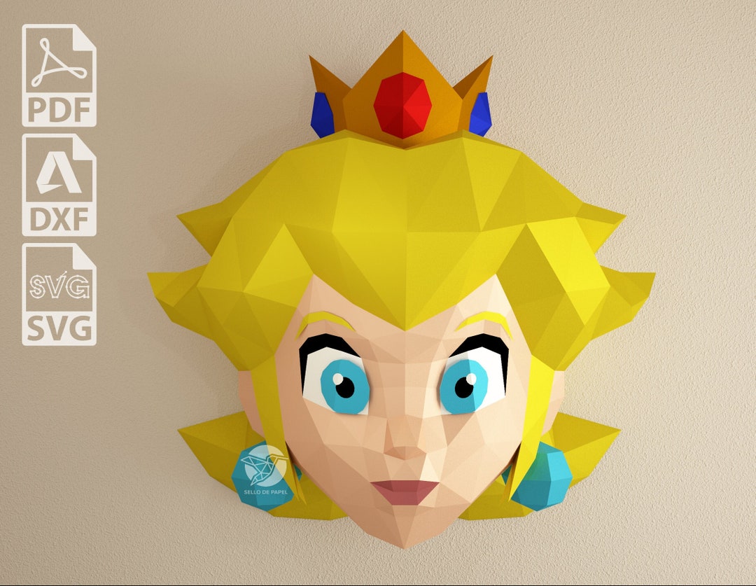 Princess Peach Bross Papercraft PDF Template DIY Model Fanart - Etsy