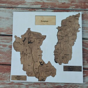 15" Laser cut and engraved Double LDS Mission maps! Track your Elder or Sister Missionaries.