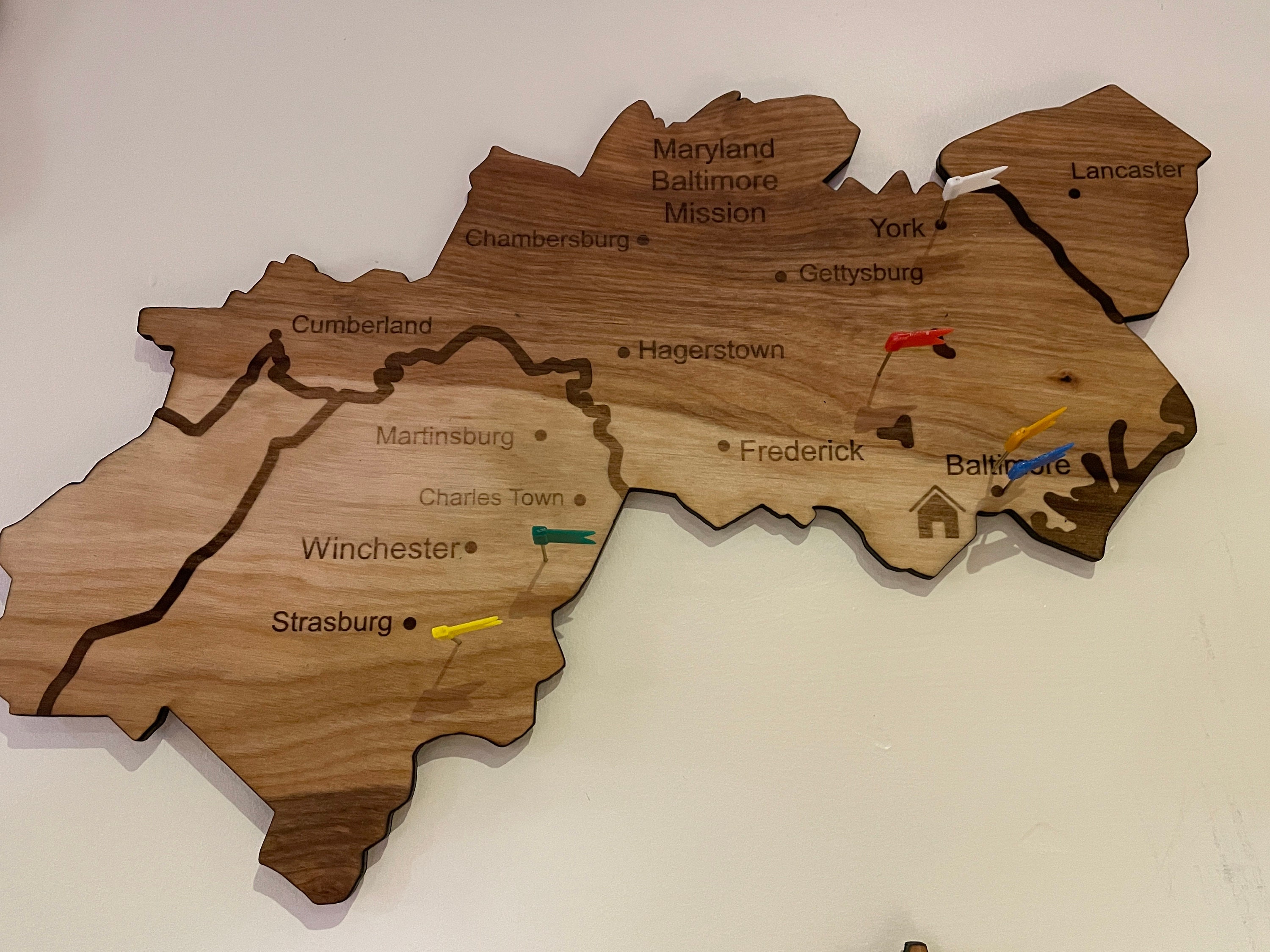 15 Laser Cut and Engraved LDS Mission Maps Track Your Etsy