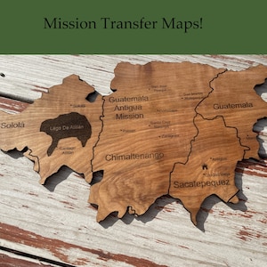 Mapas de missão SUD de 15" cortados e gravados a laser! Acompanhe seu missionário élder ou irmã. Presente missionário. Limites reais da missão