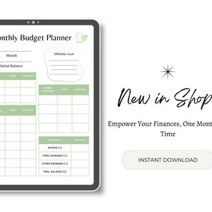 Monthly Budget Planner | finance | financial planner | budget | digital planner | printable planner | printables | goodnotes | savings