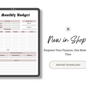 Monthly Budget Planner | finance | financial planner | budget | digital planner | printable planner | printables | goodnotes | savings
