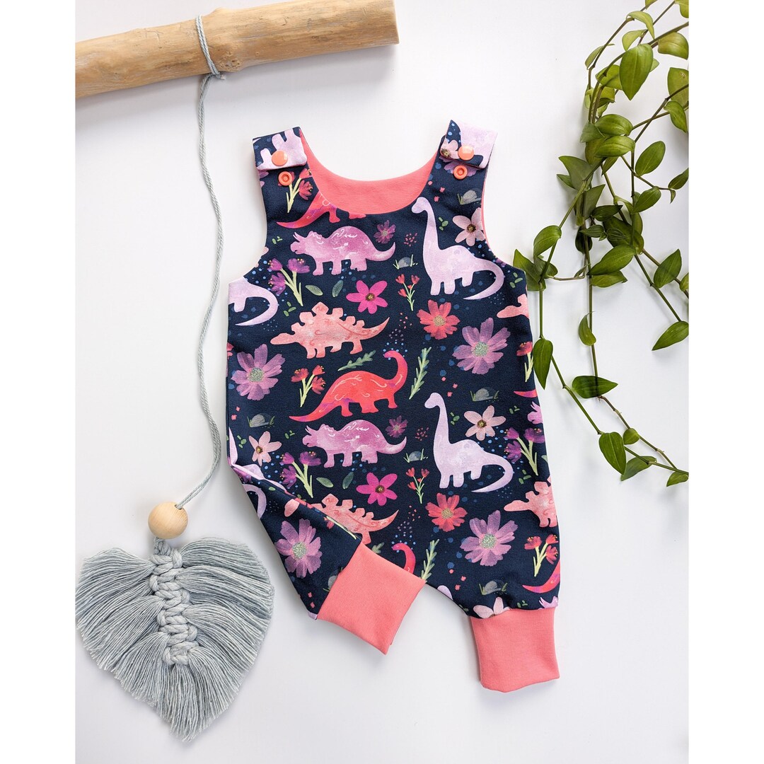 Dinosaur Baby Dungarees, Baby Girl Clothes, Dinosaur Romper, Baby ...