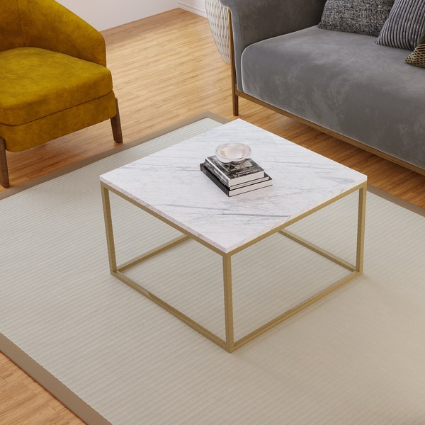 Square Marble Coffee Table Etsy