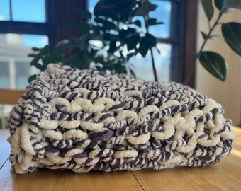 Soft & Cozy Baby Blanket  ∙  Purple + White