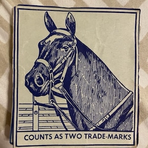 20 PC Vintage Blue Horse Paper Trade-Marks Stamps, 3 X 3&quot;
