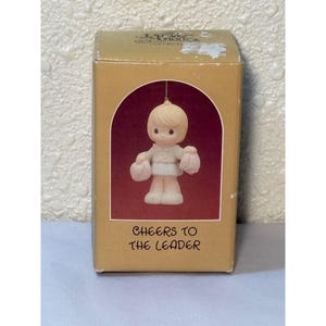Vintage 1988 Precious Moments &quot;Cheers To The Leader&quot; Cheerleader Ornament