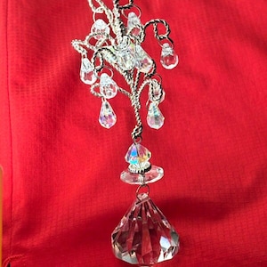 Vintage Clear Iridescent Acrylic Multi-Tier Chandelier Christmas Ornament