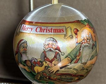 Vintage 80s Christmas Memories Collection 3 Satin Ornament Shatterproof
