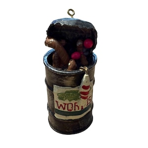 3.5&quot; Novelty Fishing Worms Bait Can Ornament, Christmas