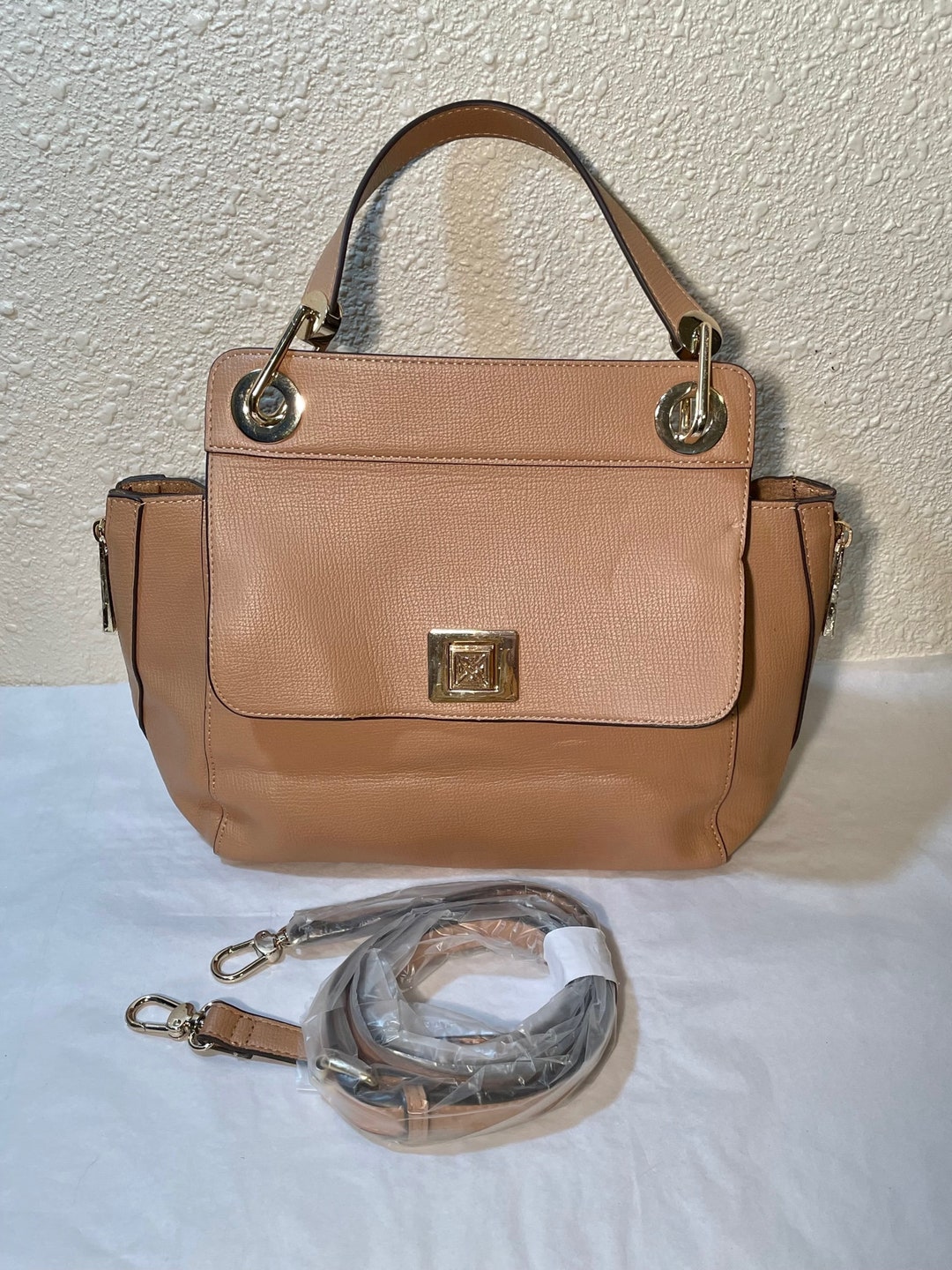 Antonio Melani Beige Crossbody Leather Purse Womens Handbag