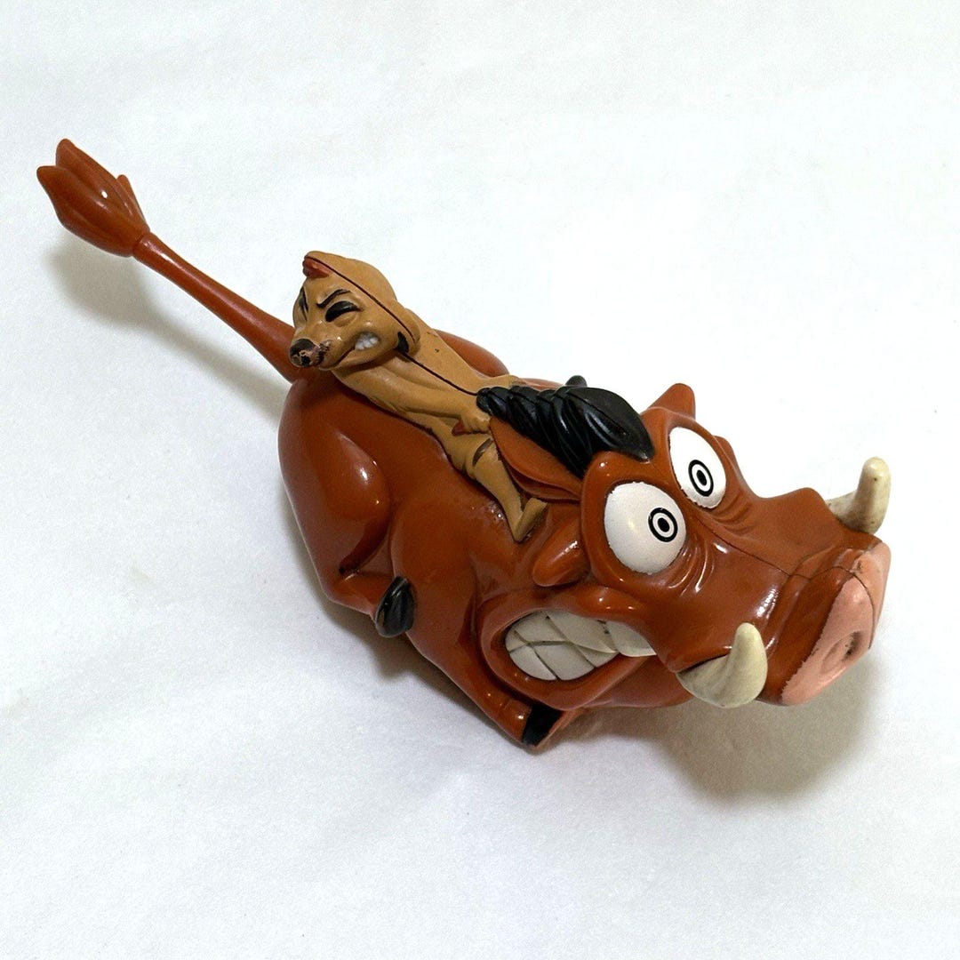 Vintage Disneys Lion King Pumbaa & Timon Pull Back Action Toy Burger ...