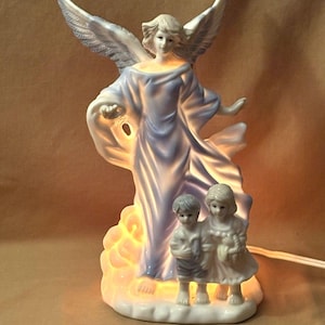 アンティーク　ポーセリアン　ポーセリン　ポーセラーツ　ランプ　ライト　エンジェル Porcelain Angel Lamp - Etsy