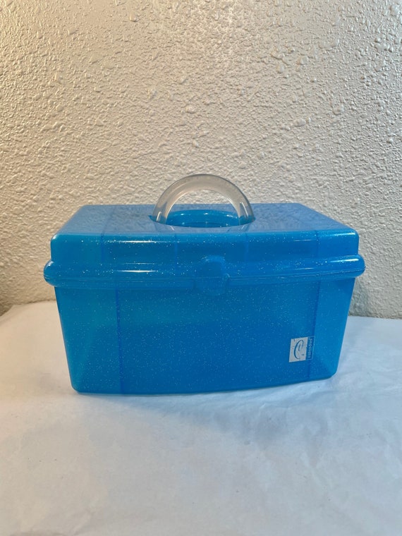 Vintage 1990s Caboodles Carrying Case, Light Blue 
