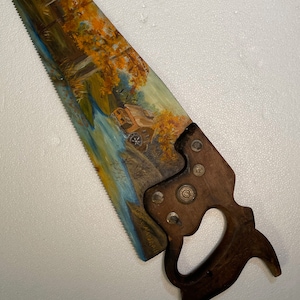 Vintage Hand Panted Signed Saw, 26&quot; Blade,