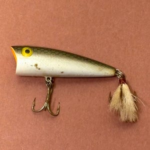 Leurre Vintage Bagley's Pop 'N B-2 Topwater Prop En Bois - Pistache - USA