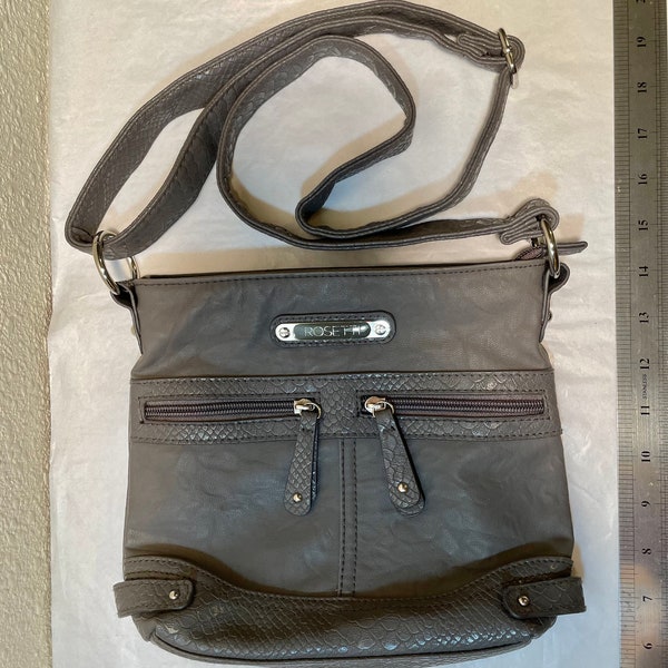 Womens Rosetti Gray Crossbody Purse, 10 X 9"