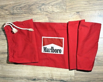 Bolsa de lona vintage para guardar hamacas Marlboro de 1,5 m de largo y 33 cm de ancho con cordón ajustable