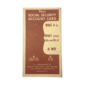 Vintage pamflet socialezekerheidsrekening uit 1957
