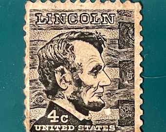 米国エイブラハム・リンカーン４セント使用済切手 米国エイブラハム・リンカーン4セント使用済切手 米国ビンテージ使用