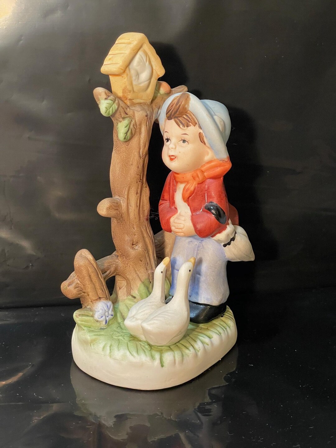 人気 ブランド チェック With Figurine Boy Porcelain Vintage Umbrella 5 Birdhouse, & その他