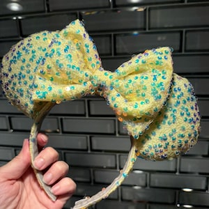 NEW Yellow Ears with Iridescent Sequins Mouse Ears, Minnie Ears, Mickey Ears