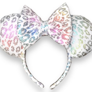 NEW Rainbow Cheetah Minky Velvet Animal Kingdom Mouse Ears, Minnie Ears, Mickey Ears, 80’s Lisa Frank Inspired
