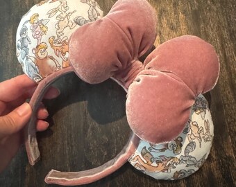 NEW Peter Pan Lost Boys Minnie Mickey Mouse Ears w Big Puffy Velvet Bow