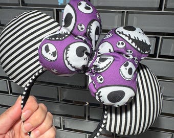 RTS Nightmare Before Christmas Jack Skellington Minnie Mickey Mouse Ears, Halloween - Only 2