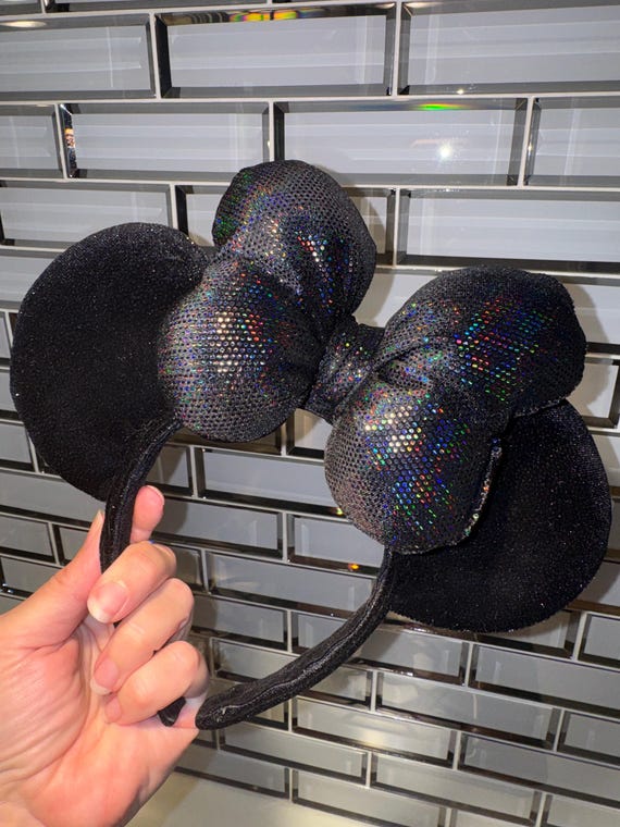 NEW Space Mountain Galaxy Black Glitter Velvet Minnie Mickey Mouse Ears