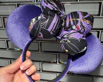 NEW Limited Ed Maleficent Purple Velvet  Minnie Mickey Mouse Ears, Villain, Halloween