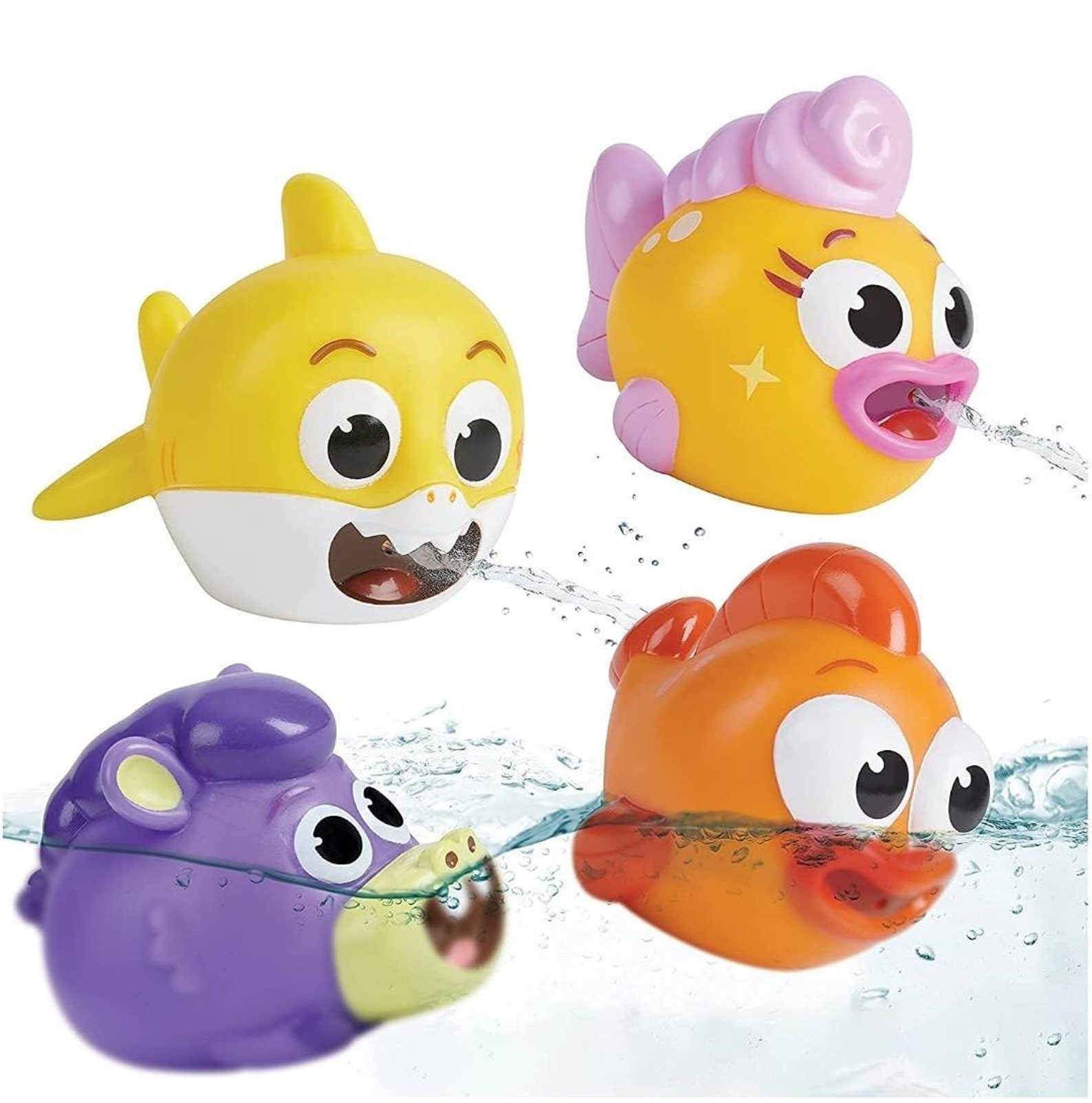 Baby Shark Bath Squirt Toy 4pack Big Show Etsy