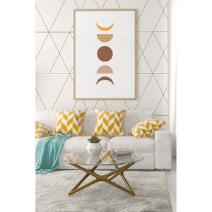 Abstraktes Kunstset, Galerie Wandpaket, Set von drei Drucken, Boho Druck Wandkunst, Boho Kunst Set, Mid Century Modern, Geometrischer Kunstdruck