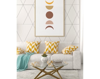 Abstract art set, Gallery wall bundle, Set of three prints, Boho print wall art, Boho art set, Mid century modern, Geometric art print