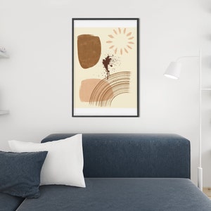 Boho Wandkunst Set, Boho Wandkunst, Abstraktes Galerie Wandset, Minimal Botanischer Druck, Dekor Wandkunst Drucke, druckbare Wandkunst