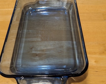 Vintage Anchor Hocking 8 x 11 Cobalt Blue Baking Pan, Excellent Condition, Free Shipping