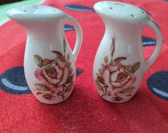 CLEARANCE!!** Vintage Rose Pitcher Salt and Pepper Shakers, Free Shipping (SEM)