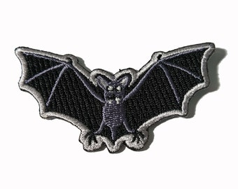 Bat Embroidered Patch, Goth Iron-On Applique