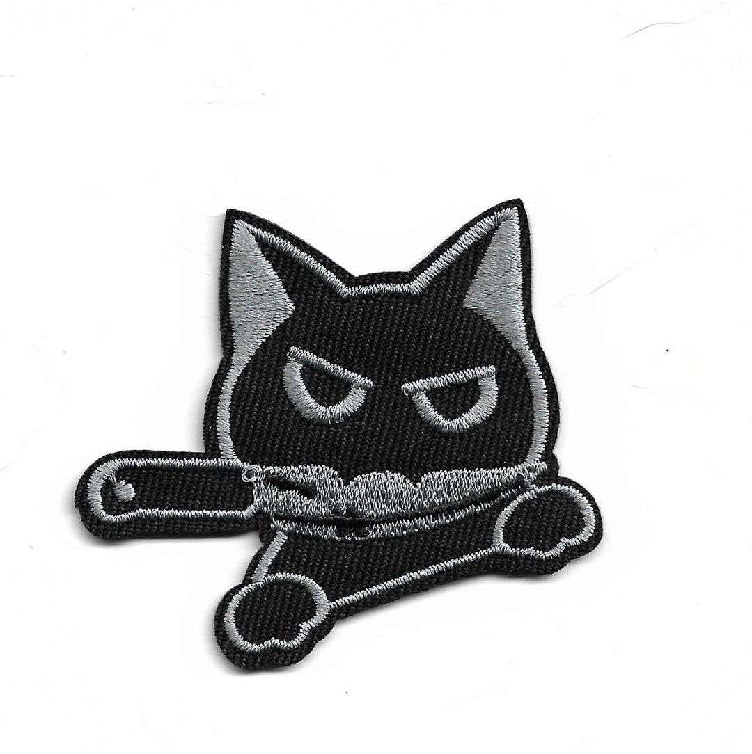 Murderous Cat With Knife in Mouth Iron on Patch Goth Punk Emo Etsy