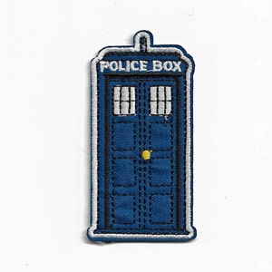Tardis Iron On Patch Doctor Who Blue Tardis Police Box