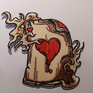 Carte d'as de la chance brodée au fer sur une écusson à coudre Gagner quatre cartes de poker 3 "x 3"
