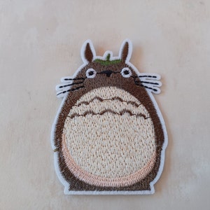 Japanese Anime Totoro Embroidered Iron on or Sew On Patch 2 1/2" x 2"