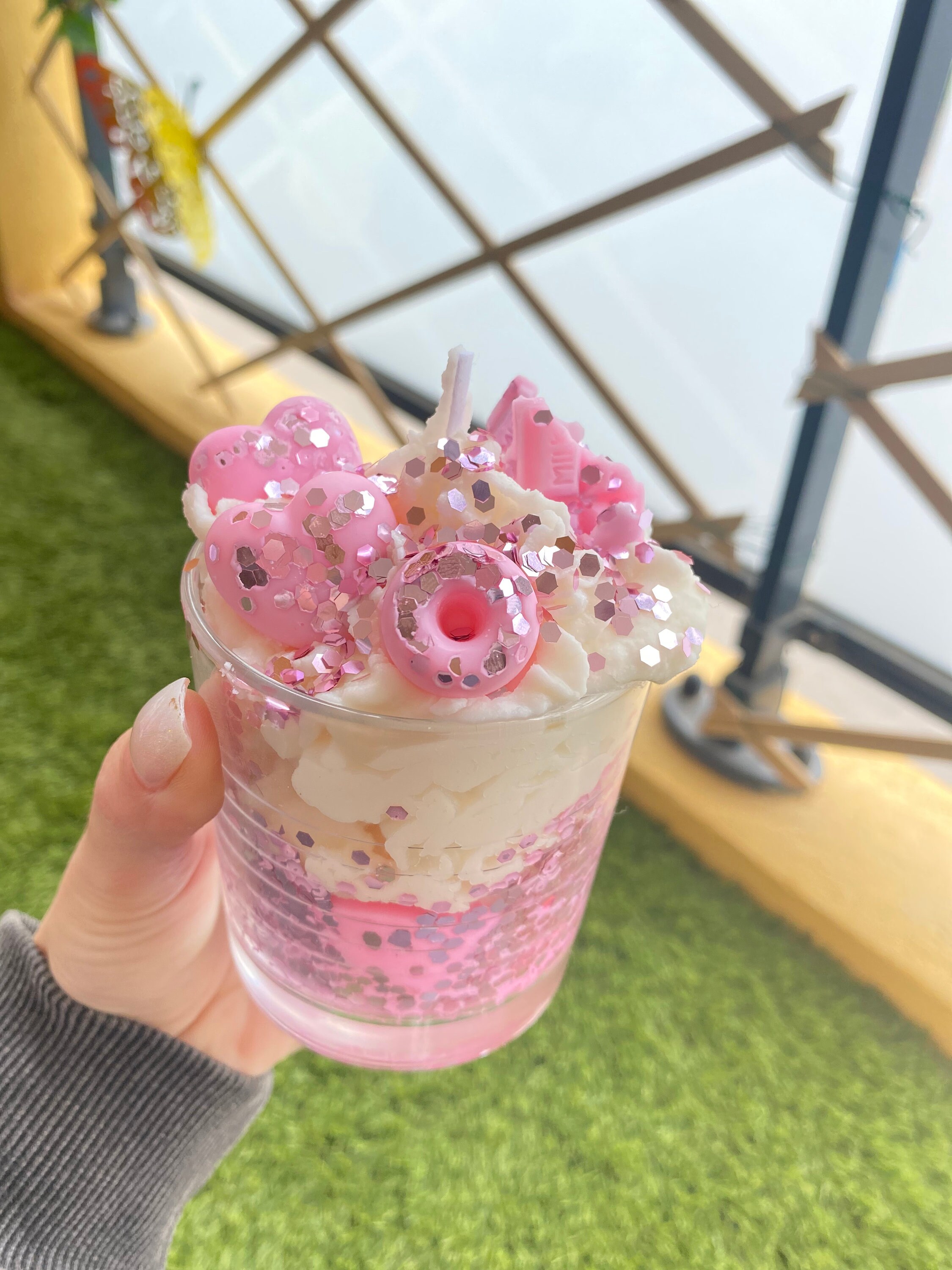 Candle Glitter Pink Bougie Paillette Rose