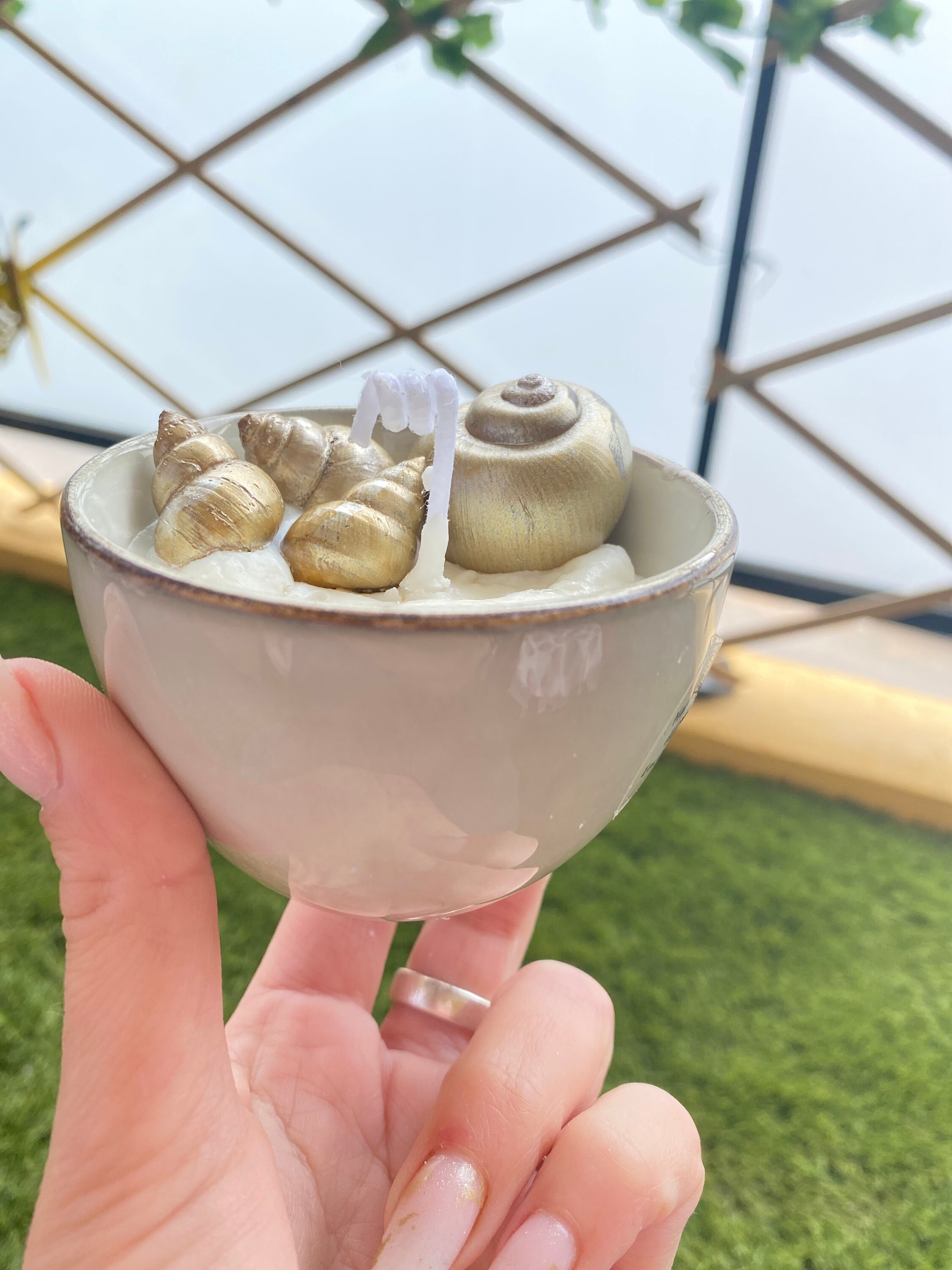 Bougie Coquillages Doré