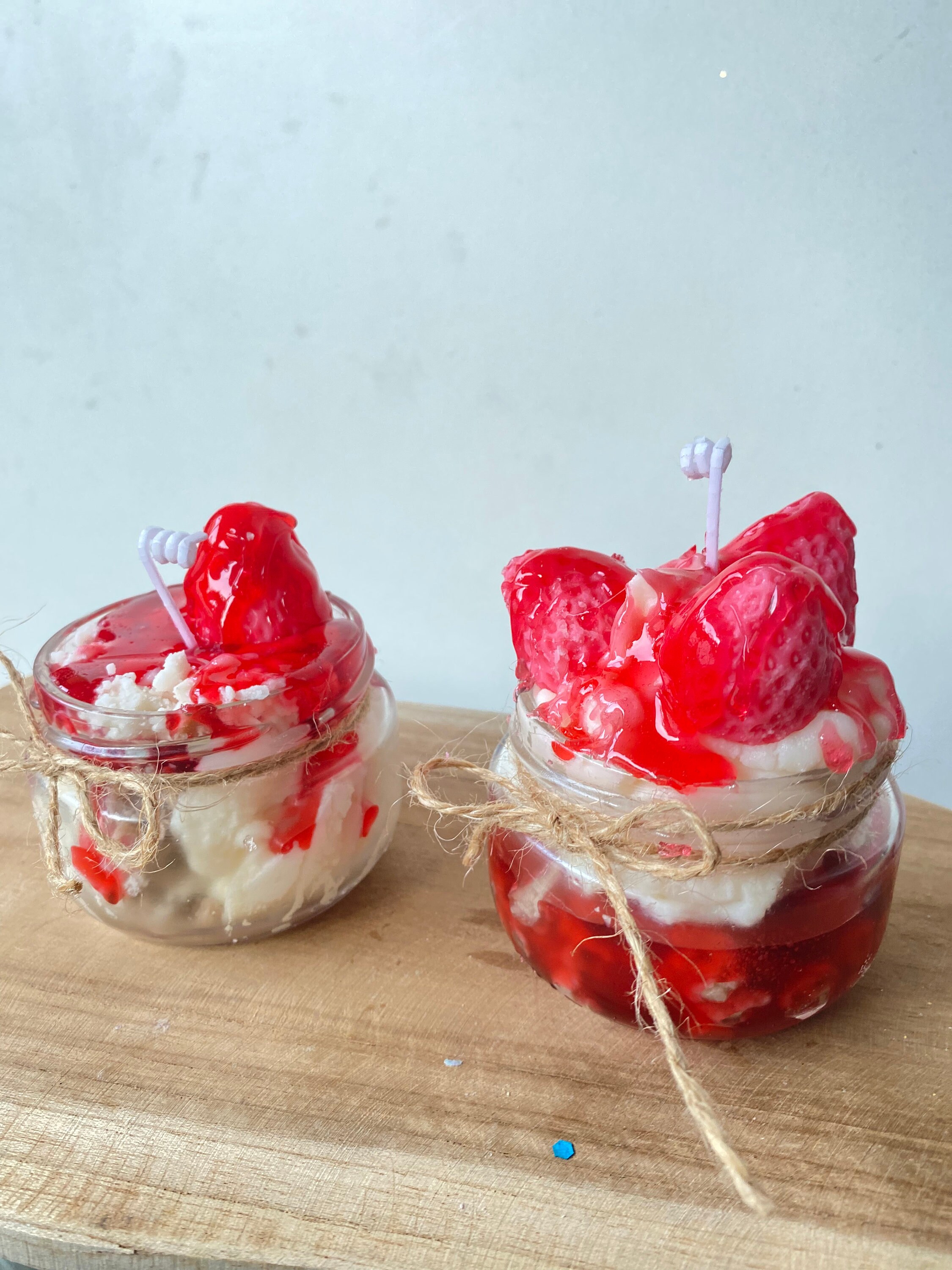 Coffret Bougie Gourmande Lait Fraise Candle Cake Milk Stramberry