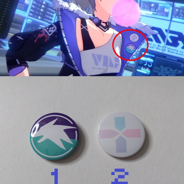 Honkai Star Rail Silver Wolf Cosplay Buttons