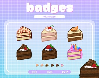 Cake Twitch Badges | Colorful | Bit Badges | Subscriber Badges