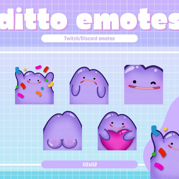 Ditto Emotes | Pokémon Emotes | Twitch Emotes