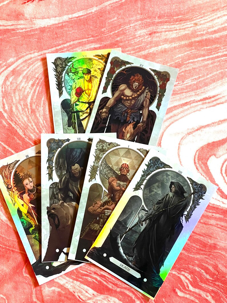 Street Fighter Tarot Cards Holographic Vinyl Stickers for Car | Etsy Canada